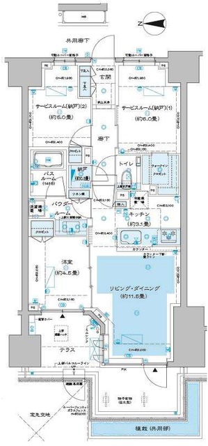 中野区南台のマンションの間取り