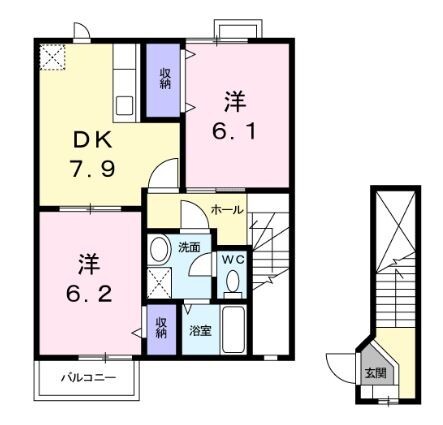 岡山市北区御津金川のアパートの間取り