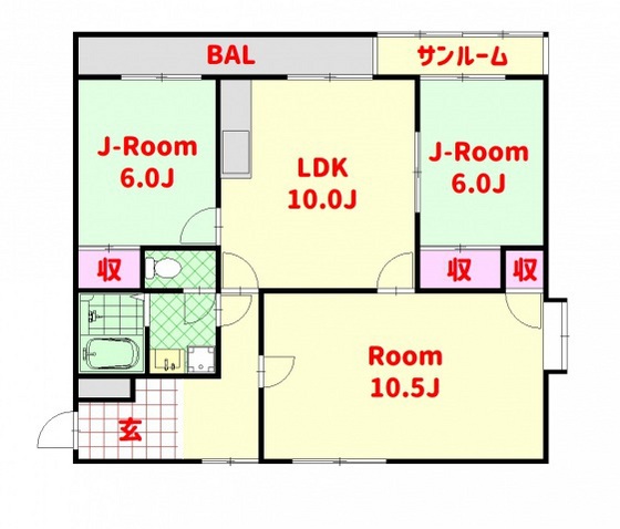 【広島市安佐南区緑井のマンションの間取り】