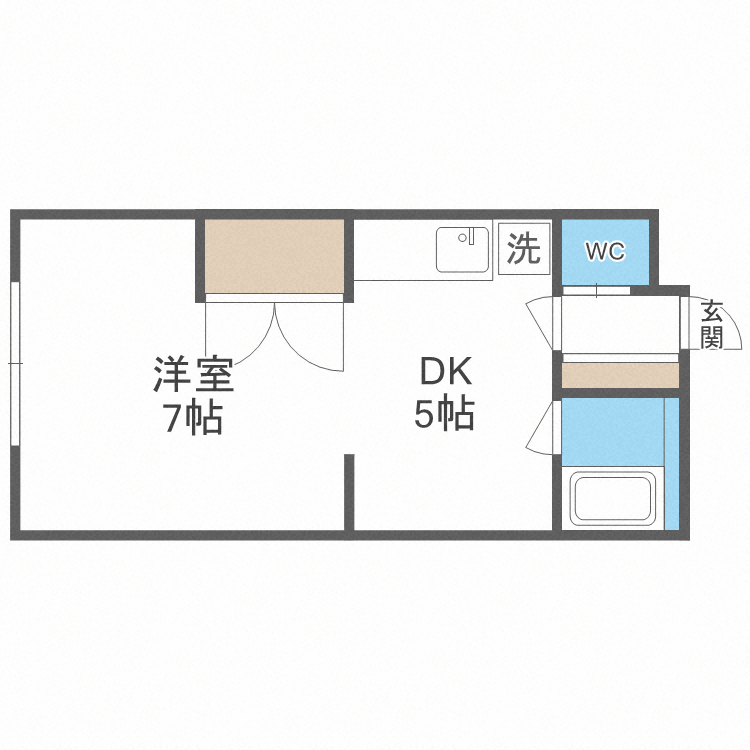 札幌市中央区南十六条西のマンションの間取り