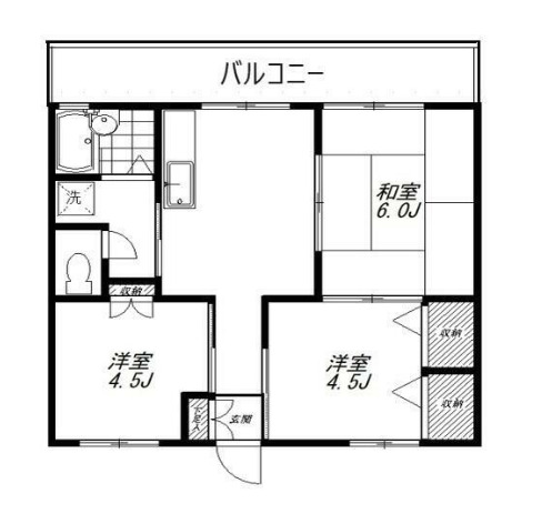 横浜市鶴見区上末吉のマンションの間取り