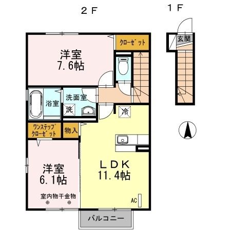 郡山市町東のアパートの間取り