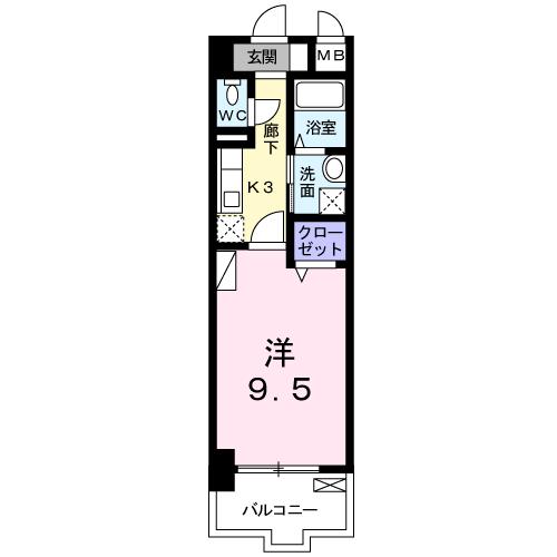 北九州市小倉南区長野本町のマンションの間取り