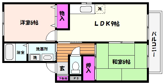 神戸市東灘区魚崎南町のアパートの間取り