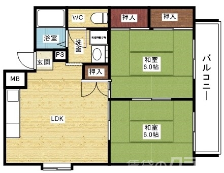 【大阪市淀川区木川東のマンションの間取り】