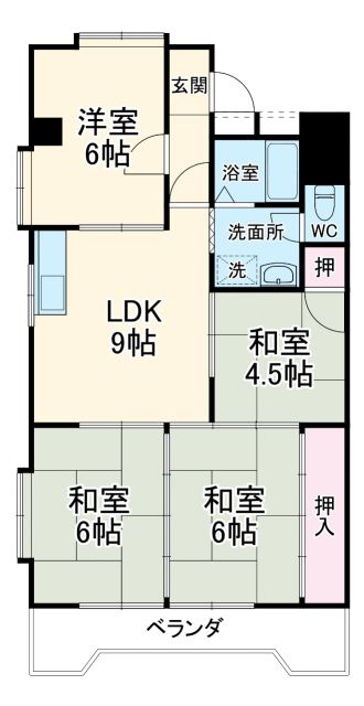 可児市今渡のマンションの間取り