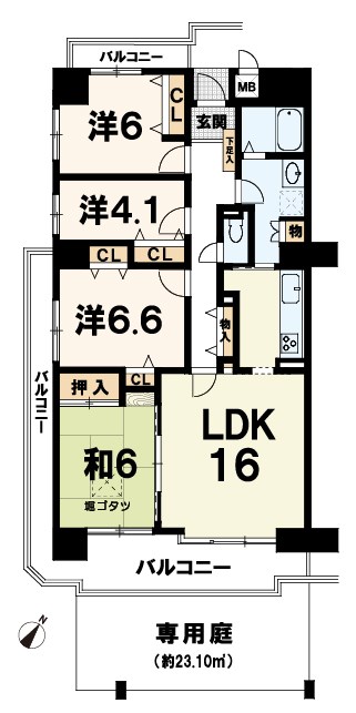 ライオンズステーションプラザ近江八幡弐番館の間取り