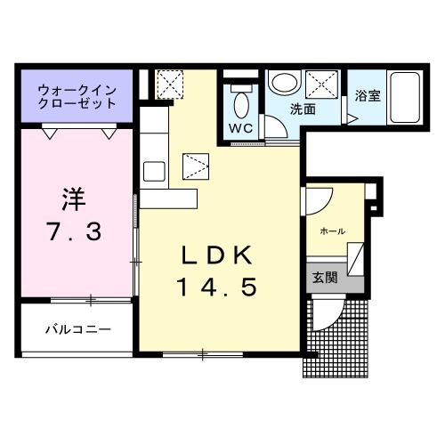 橿原市高殿町のアパートの間取り