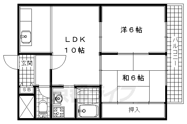 城陽市富野のマンションの間取り