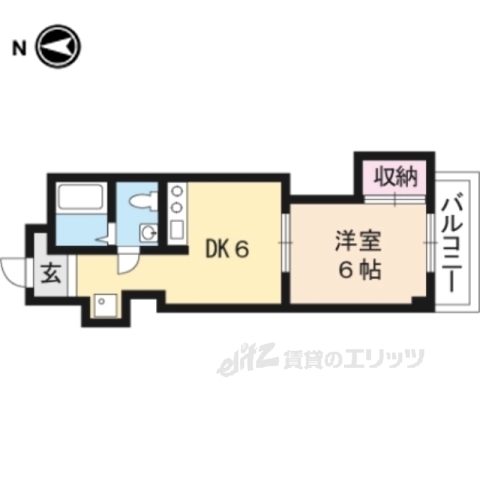 京都市右京区太秦森ケ前町のマンションの間取り