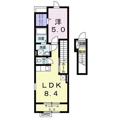 富山市手屋のアパートの間取り