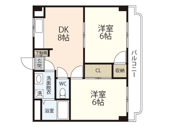 広島市南区翠のマンションの間取り