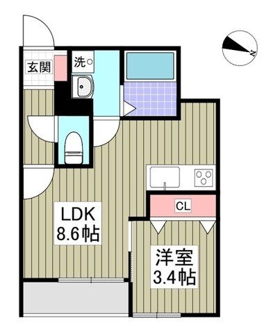 飯能市大字双柳のアパートの間取り