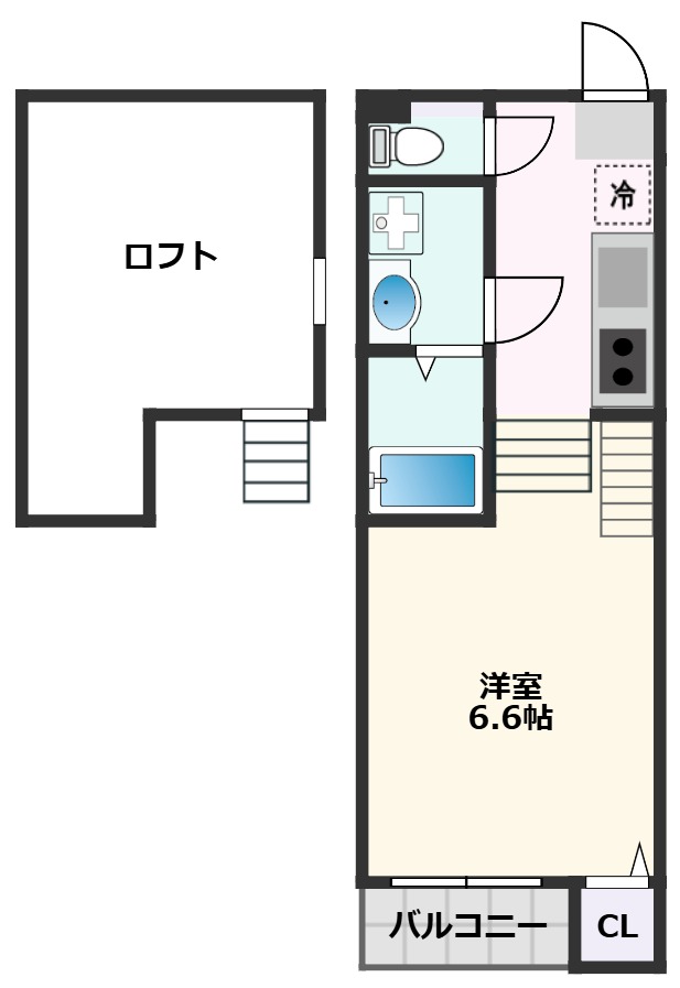 【吹田市岸部中のアパートの間取り】