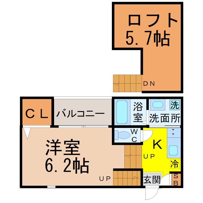 名古屋市昭和区川原通のアパートの間取り