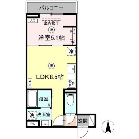 足立区竹の塚のアパートの間取り