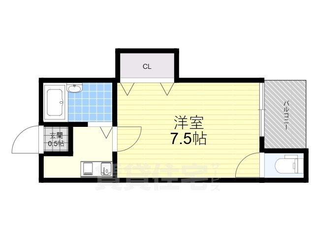 大津市札の辻のアパートの間取り