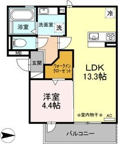 豊田市下市場町のアパートの間取り