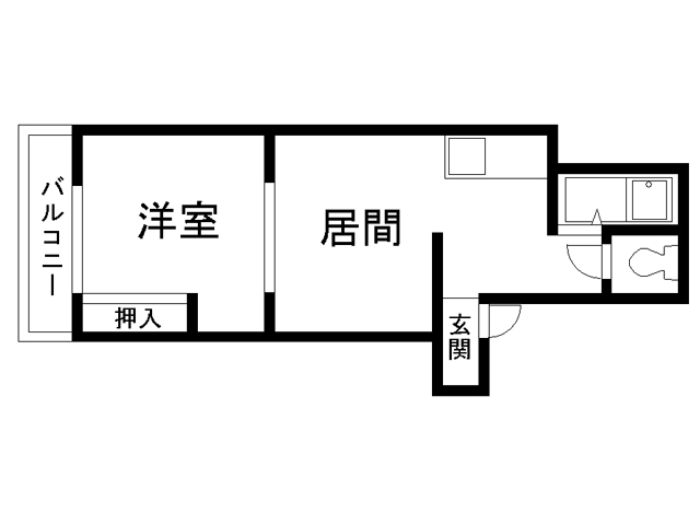 函館市中島町のアパートの間取り