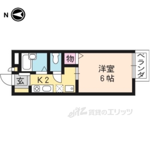 京都市西京区川島権田町のアパートの間取り