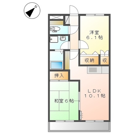 津山市高野本郷のアパートの間取り