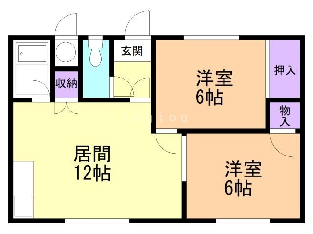 旭川市春光六条のアパートの間取り