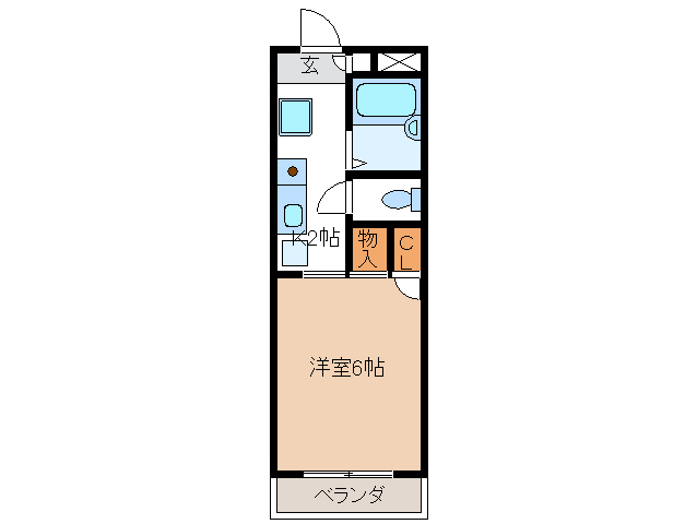 岐阜市北柿ケ瀬のマンションの間取り