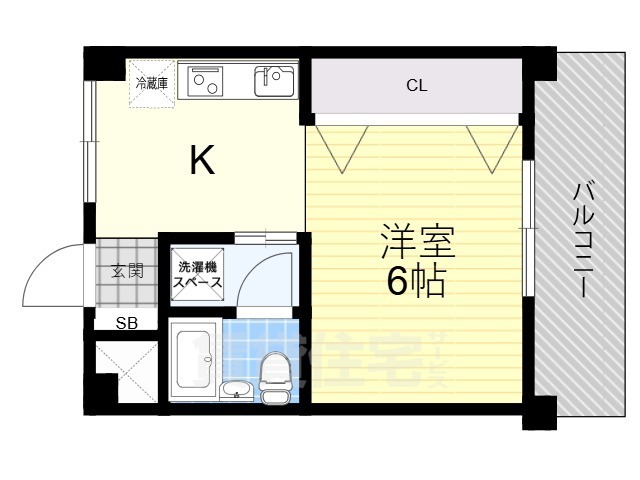 京都市伏見区向島二ノ丸町のマンションの間取り