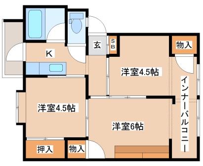 舞子片山団地　５号棟の間取り