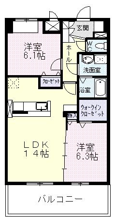 プラシード　Ｕ・Ｉの間取り