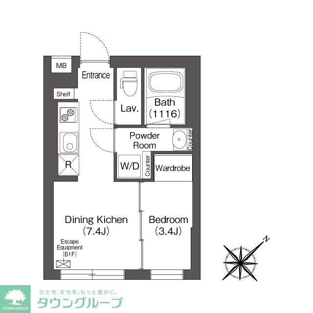 【品川区東大井のマンションの間取り】