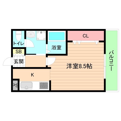大阪市都島区都島南通のマンションの間取り