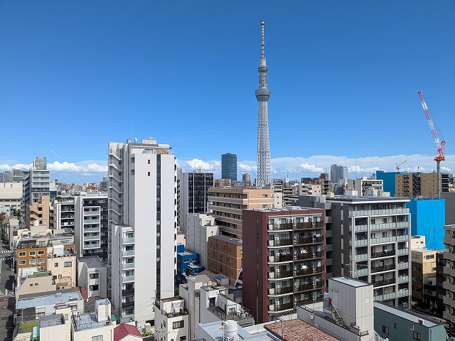 バルコニー　12Fバルコニーからスカイツリー隅田川花火見えます