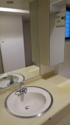 洗面設備　朝の支度にも助かる、独立の洗髪洗面化粧台