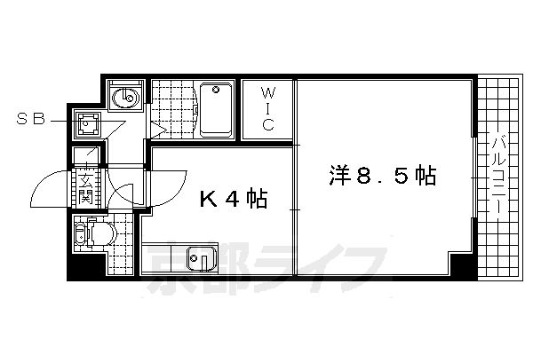 近鉄京都線 大久保駅 徒歩9分 4階建 築20年の間取り写真