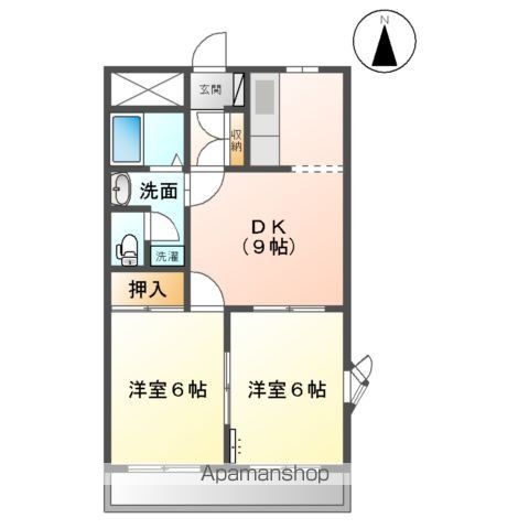 ＪＲ身延線 入山瀬駅 徒歩18分 2階建 築29年の間取り写真