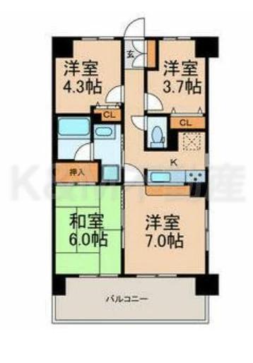 マイキャッスル柏豊四季の間取り写真