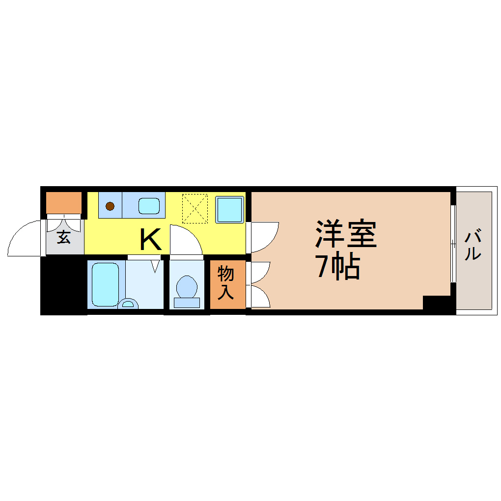 地下鉄名城線 東別院駅 徒歩7分 8階建 築31年の間取り写真