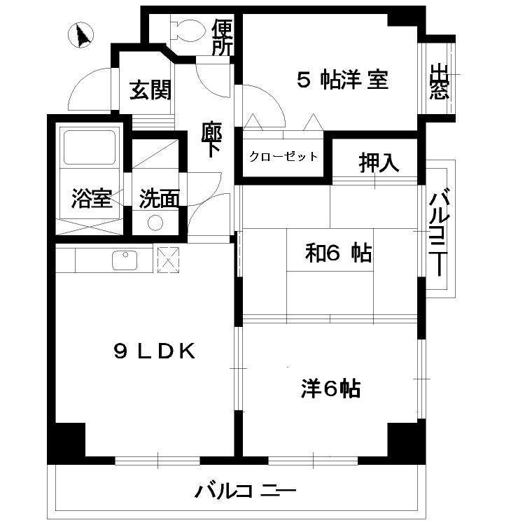 広島市西区南観音のマンションの間取り