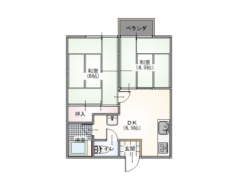 ひまわりハイツ　Iの間取り