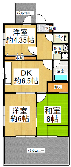 福生市牛浜のマンションの間取り