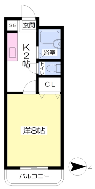 プライムｏｎｅ道後の間取り