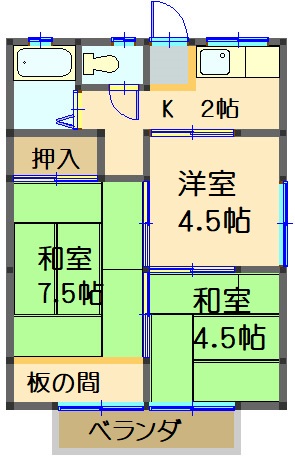 田村ハイツの間取り