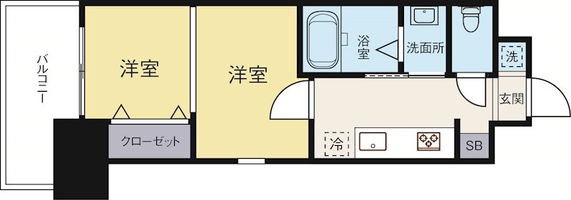 福岡市中央区高砂のマンションの間取り