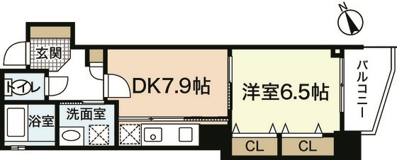 広島市中区上幟町のマンションの間取り