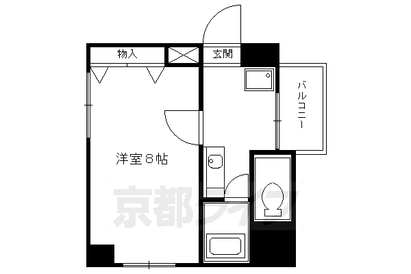 京都市中京区聚楽廻南町のマンションの間取り