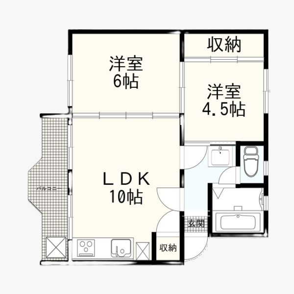 和歌山市湊のアパートの間取り