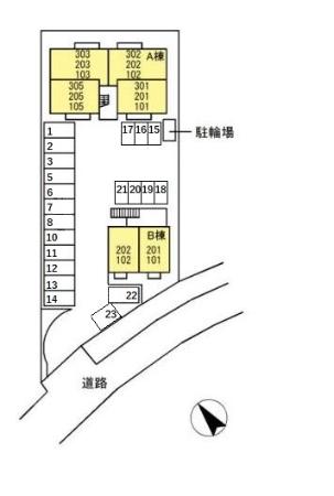 【レセンテ上野Ｂの駐車場】