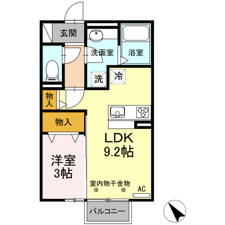 レセンテ上野Ｂの間取り