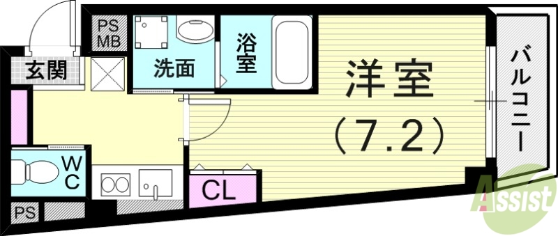 神戸市東灘区魚崎南町のマンションの間取り